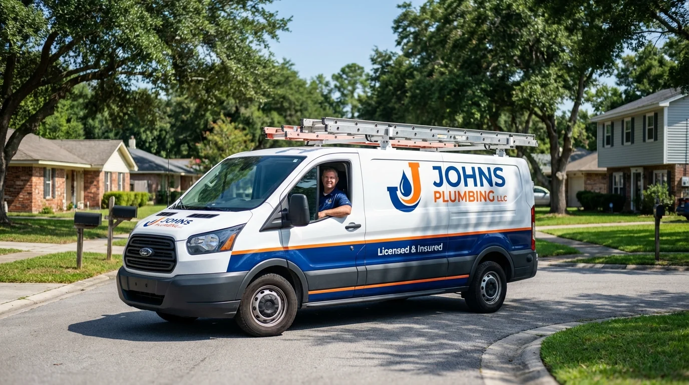 Johns Plumbing LLC service van in Sweetwater, TN
