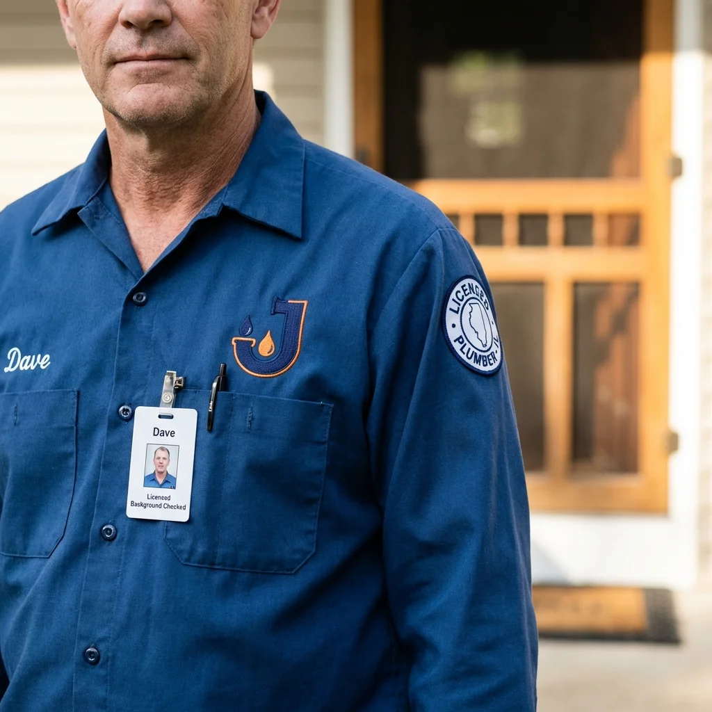 Licensed plumber showing ID badge in Sweetwater, TN