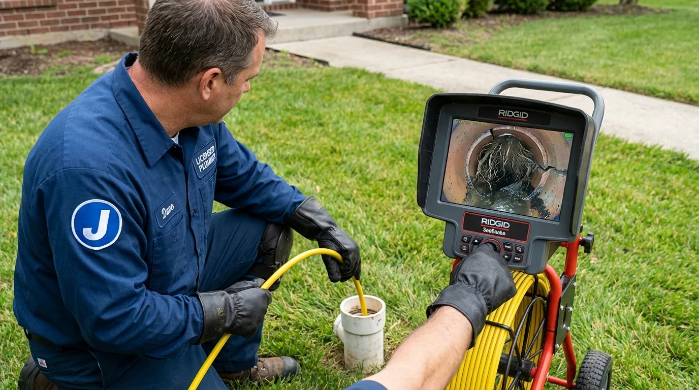 Sewer camera inspection being performed by Johns Plumbing LLC in Sweetwater