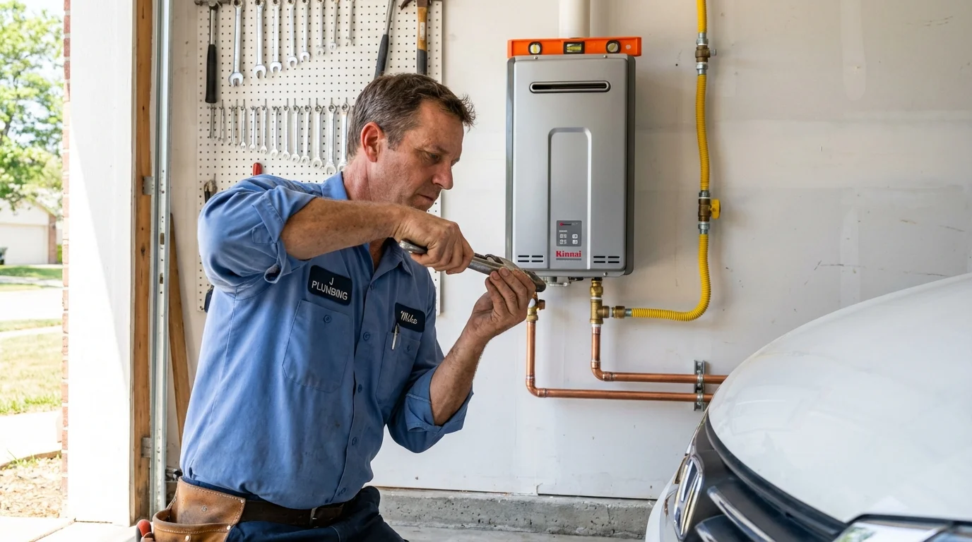 Tankless water heater installation by a Johns Plumbing LLC plumber in Sweetwater